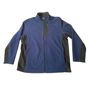 Izod Mens Advantage Performance Stretch Jacket Blue/Black Full Zip XL